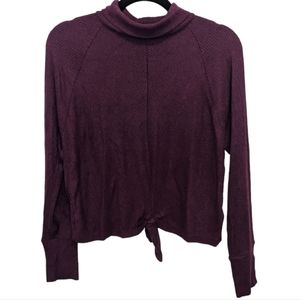 Express One Eleven Women's Purple Tie-Front Turtleneck Sweater - Size S 💜✨